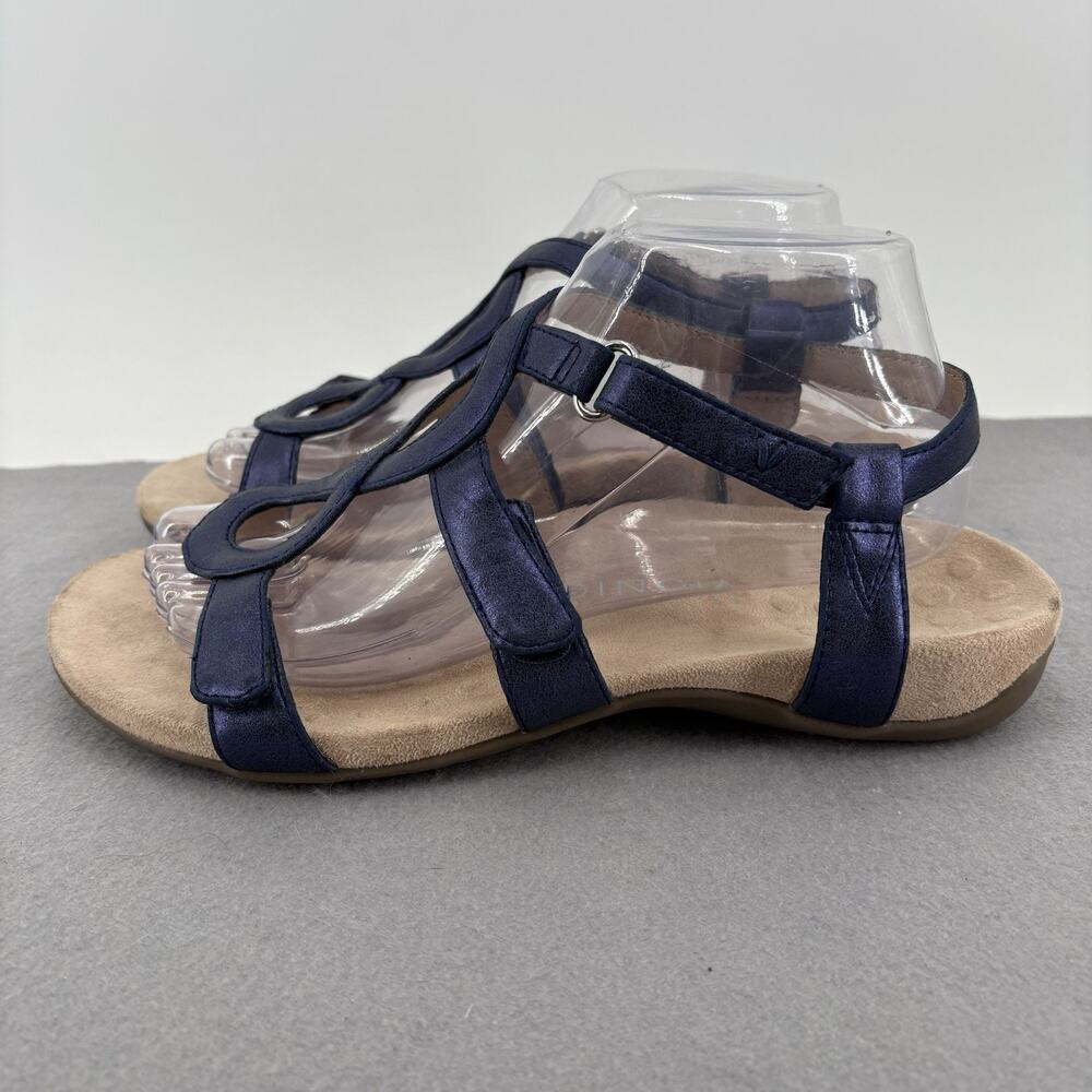 Vionic Jodie Purple Metallic Comfort Sandals Sz Womens 8 Strappy Orthopedic